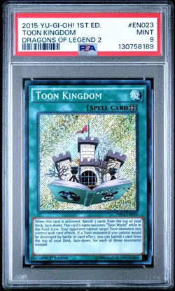 2015 YU-GI-OH! DRAGONS OF LEGEND 2 1ST EDITION #EN023 TOON KINGDOM PSA 9 - Image 1