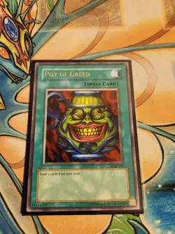 Yu-gi-oh! The Legend of Blue Eyes White Dragon LOB-119 Pot of Greed NM - Image 1