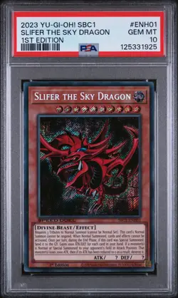 2023 YU-GI-OH! PEED DUEL 1ST EDITION #ENH01 SLIFER THE SKY DRAGON PSA 10 - Image 1