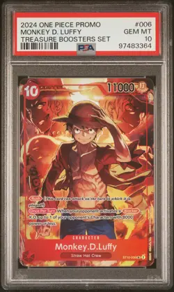 2024 ONE PIECE PROMOS TREASURE BOOSTERS SET #006 MONKEY D. LUFFY PSA 10 - Image 1