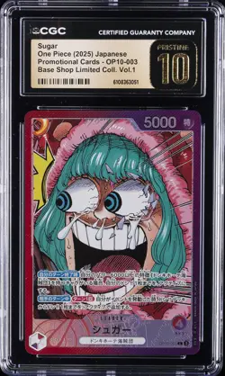 2025 ONE PIECE JPN PROMO BASE SHOP LTD COLLECTION VOL. 1 SUGAR CGC 10 PRISTINE - Image 1