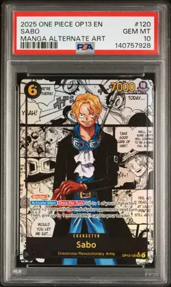 2025 ONE PIECE OP13-CARRYING ON HIS WILL MANGA ALTERNATE ART #120 SABO PSA 10 - Image 1