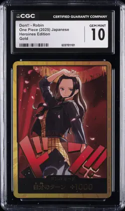 2025 ONE PIECE JAPANESE HEROINES EDITION GOLD DON!! ROBIN CGC 10 GEM MINT - Image 1