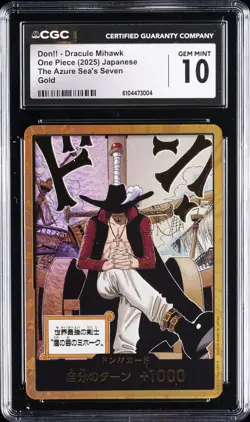 2025 ONE PIECE JPN THE AZURE SEA'S SEVEN GOLD DON!! - DRACULE MIHAWK CGC 10 GM - Image 1
