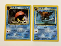 Pokemon Neo Discovery Kabuto 56/75 Kabutops 25/75 EX/NM Near Mint Pokemon Cards - Image 1