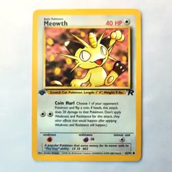 Meowth 62/82 Pokemon TCG 1st Edition Team Rocket NM Vintage 1999 Card - Image 2