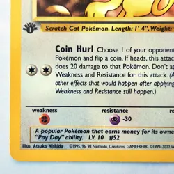 Meowth 62/82 Pokemon TCG 1st Edition Team Rocket NM Vintage 1999 Card - Image 5