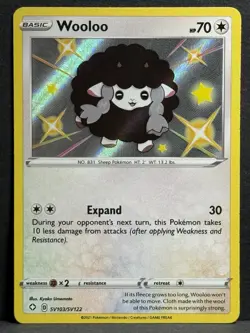 Pokemon TCG Shining Fates Wooloo SV103/SV122 Shiny Holo Rare Card NM - Image 1