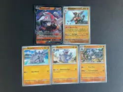 Rhyperior V (+1/RevHOLO) + Rhydon (x2) + Rhyhorn 5-card mixed Pokemon lot - PWE - Image 1