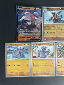 Rhyperior V (+1/RevHOLO) + Rhydon (x2) + Rhyhorn 5-card mixed Pokemon lot - PWE - Image 3