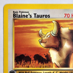 Blaine's Tauros 64/132 Pokemon TCG 1st Edition Gym Heroes NM Vintage 2000 Card - Image 3