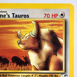 Blaine's Tauros 64/132 Pokemon TCG 1st Edition Gym Heroes NM Vintage 2000 Card - Image 4