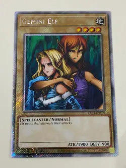 Yugioh Gemini Elf x 3 - 1st Edition Platinum Secret Rare NM - Free Holo Card B - Image 3