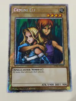 Yugioh Gemini Elf x 3 - 1st Edition Platinum Secret Rare NM - Free Holo Card B - Image 4