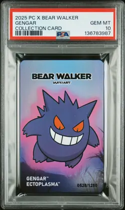 2025 POKEMON CENTER X BEAR WALKER COLLECTION CARDS GENGAR 528/1250 PSA 10 - Image 1