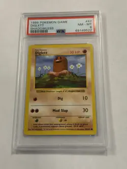 Diglett 47/102 PSA 8 NM-MT Common (Shadowless) Pokemon Base Set Graded Card - Image 1