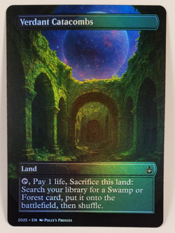 Verdant Catacombs FOIL Fetch Land Proxy Card Custom Fantasy SPACE Art Design - Image 4