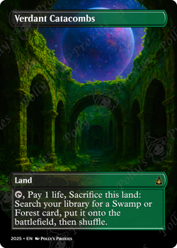 Verdant Catacombs FOIL Fetch Land Proxy Card Custom Fantasy SPACE Art Design - Image 5