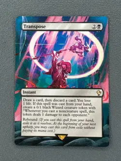 Transpose MTG Final Fantasy Commander Hand Painted Borderless Full Altered Art v - Image 1