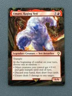 Umaro, Raging Yeti MTG Final Fantasy Commander Hand Painted Extended Altered Art - Image 1