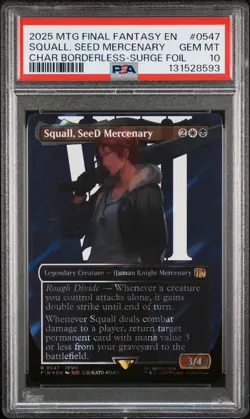 2025 MAGIC: THE GATHERING FINAL FANTASY SURGE FOIL SQUALL, SEED MERCENARY PSA 10 - Image 1