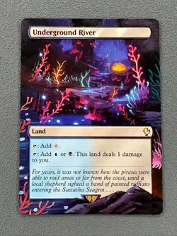 Underground River MTG Final Fantasy Commander Hand Painted Extended Altered Art - Image 1