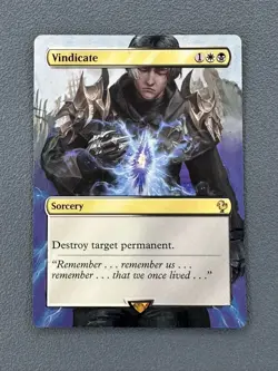 Vindicate MTG Final Fantasy Commander Hand Painted Borderless Full Altered Art V - Image 1
