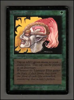 Llanowar Elves Magic mtg Moderate Play, English Limited Edition BETA x1 - Image 1