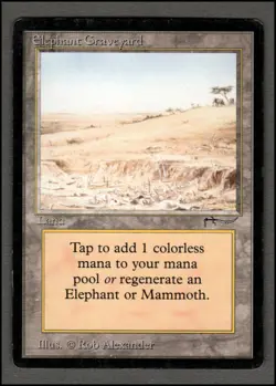 Elephant Graveyard Magic mtg Heavy Play, English Arabian Nights x1 - Image 1