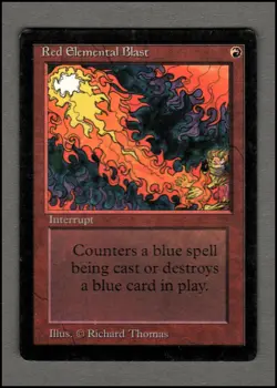 Red Elemental Blast Magic mtg Moderate Play, English Limited Edition BETA x1 - Image 1