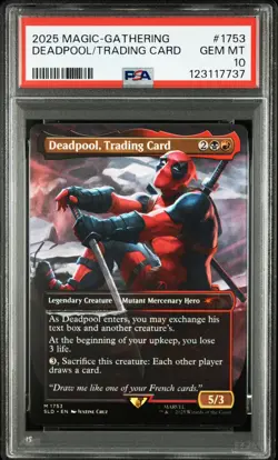 2025 MTG SECRET LAIR DROP MARVEL'S DEADPOOL #1753 DEADPOOL, TRADING CARD PSA 10 - Image 1