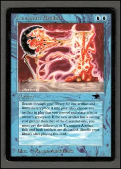 Transmute Artifact Magic mtg Moderate Play, English Antiquities x1 - Image 1