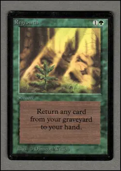 Regrowth Magic mtg Moderate Play, English Limited Edition BETA x1 - Image 1