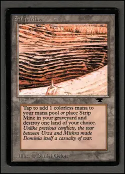 Strip Mine (Tower) Magic mtg Moderate Play, English Antiquities x1 - Image 1