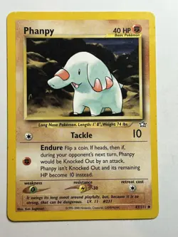 Phanpy Neo Genesis 043/111 MP-LP Pokemon Card - Image 1