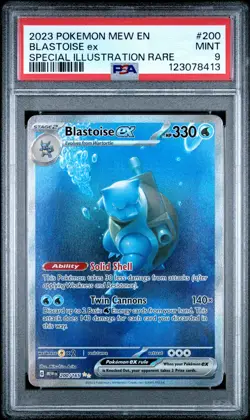 2023 POKEMON MEW EN-151 SPECIAL ILLUSTRATION RARE #200 BLASTOISE EX PSA 9 - Image 1