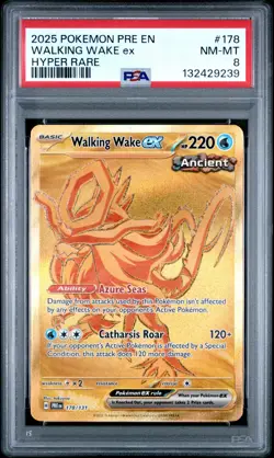 2025 POKEMON PRE EN-PRISMATIC EVOLUTIONS #178 WALKING WAKE EX HYPER RARE - Image 1