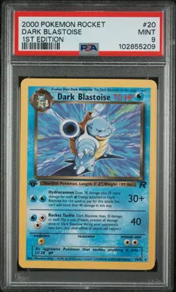 POKEMON TEAM ROCKET DARK BLASTOISE 1ST EDITION NON-HOLO #20 PSA 9 MINT 🔥 - Image 1