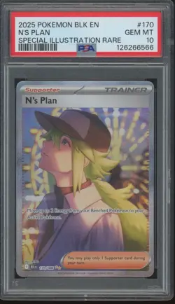 2025 Pokemon BLK EN Special Illustration Rare #170 N's Plan Gem Mint PSA 10 - Image 1