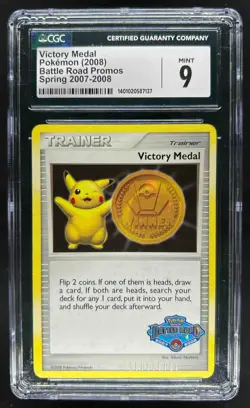 2008 Pokemon Battle Road Promos Victory Medal Spring 2007-2008 CGC 9 Mint - Image 1