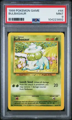 1999 POKEMON GAME #44 BULBASAUR PSA 9 - Image 1