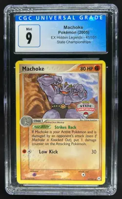 2004 Pokemon EX Hidden Legends Machoke State Championships #41/101 CGC 9 - Image 1