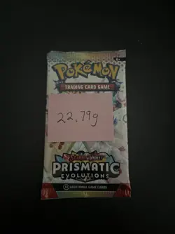 22.79g VERY HEAVY Prismatic Evolutions Pokemon Sealed Booster Pack New - Image 3