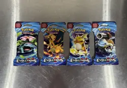 4x Pokemon XY Evolutions Sleeved Booster Packs Art Set Factory Sealed Blister - Image 1