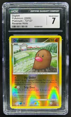 2009 Pokemon Platinum Diglett Reverse Holo #72 CGC 7 - Image 1