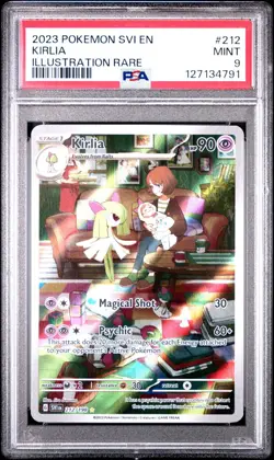 2023 POKEMON SVI EN-SCARLET & VIOLET ILLUSTRATION RARE #212 KIRLIA PSA 9 - Image 1