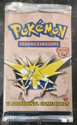 1999 Pokemon Fossil 1st Edition Booster Pack 20.7 Grams, Zapdos, SEALED - Image 4
