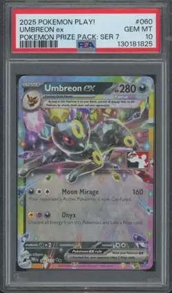 2025 Pokemon Play! Prize Pack Series 7 #060 Umbreon ex Gem Mint PSA 10 - Image 1