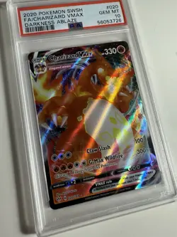 2020 Pokemon Charizard VMAX #020 PSA 10 Gem Mint Darkness Ablaze Full Art - Image 3