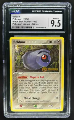 2004 Pokemon Black Star Promos League Winner Beldum #022 CGC 9.5 Mint+ - Image 1